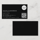 Modern Minimalist Simple Professional QR Code Logo Visitenkarte (Vorne/Hinten)