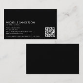 Modern Minimalist Simple Professional QR Code Visitenkarte (Vorne/Hinten)