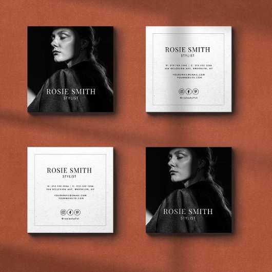 Modern Minimalist Simple Professional Quadratische Visitenkarte