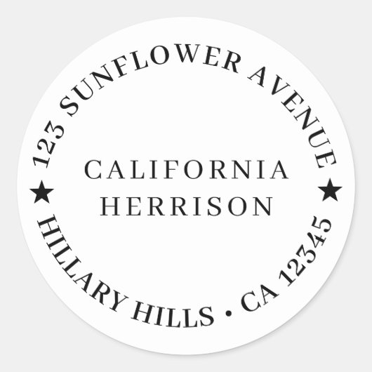 Modern Minimalist Simple Star Design Runder Aufkleber (Vorderseite)