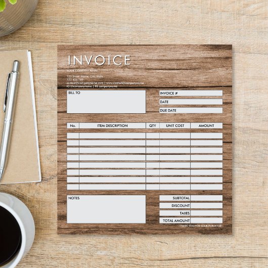 Modern Minimalist Small Invoice Form Business Logo Notizblock