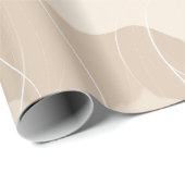 Modern Minimalist Soft Beige Flow Abstract Pattern Geschenkpapier (Rolleneckpunkt)