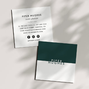 Modern Minimalist Square Business Cards Hunter Quadratische Visitenkarte