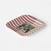 Modern Minimalist Striped 30th Birthday Photo Pappteller (Gewinkelt)