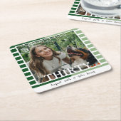 Modern Minimalist Striped 30th Birthday Photo Rechteckiger Pappuntersetzer (angewinkelt)