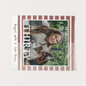 Modern Minimalist Striped 30th Birthday Photo Wandteppich (Vorderseite (Horizontal))