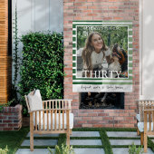 Modern Minimalist Striped 30th Birthday Photo Wandteppich