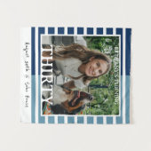 Modern Minimalist Striped 30th Birthday Photo Wandteppich (Vorderseite (Horizontal))