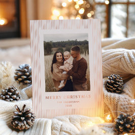 Modern Minimalist Stripes Christmas Holiday Folien Feiertagskarte