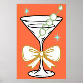 Modern Minimalist Stylish Martini Cocktail Trendy Poster (Vorne)