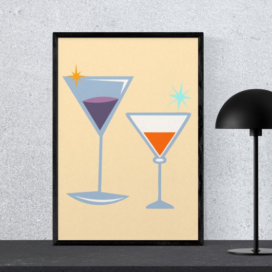 Modern Minimalist Stylish Retro Mid Century  Poster