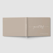 Modern Minimalist Taupe Script Wedding  Gästebuch (Voll)
