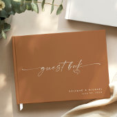 Modern Minimalist Terracotta Script Wedding Gästebuch