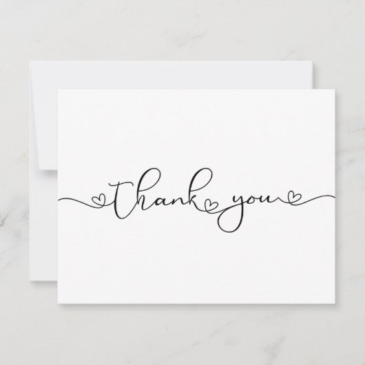 Modern Minimalist Thank You Heart Custom Card Dankeskarte (Vorderseite)