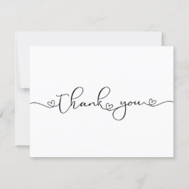 Modern Minimalist Thank You Heart Custom Card Dankeskarte