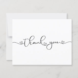 Modern Minimalist Thank You Heart Custom Card Dankeskarte