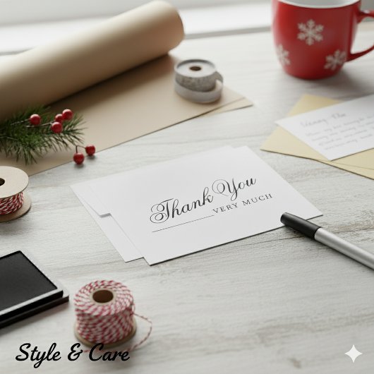 Modern Minimalist Thank You Very Much Note Card Mitteilungskarte