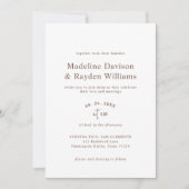 Modern Minimalist Tierra Brown Photo Wedding Einladung (Vorderseite)