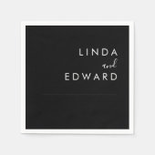 Modern Minimalist Traditional  Black Wedding Serviette (Vorderseite)