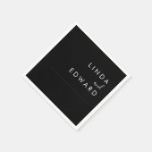 Modern Minimalist Traditional  Black Wedding Serviette (Ecke)