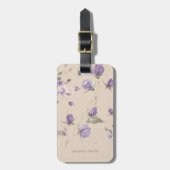 Modern Minimalist Travel Soft Mauve Floral Gepäckanhänger (Vorderseite vertikal)