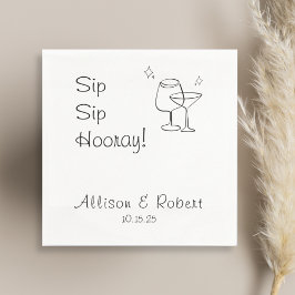 Modern Minimalist Trendy Cocktail Sip Sip Hooray Serviette