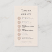 Modern Minimalist Tumbler Care Card with Barcode Visitenkarte (Rückseite)