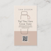 Modern Minimalist Tumbler Care Card with Barcode Visitenkarte (Vorderseite)