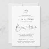 Modern Minimalist Twins B'nai Mitzvah Einladung (Vorderseite)
