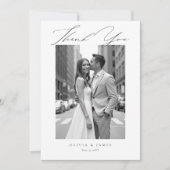 Modern Minimalist Typography Calligraphy Wedding Dankeskarte (Vorderseite)