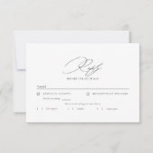 Modern Minimalist Typography Calligraphy Wedding RSVP Karte (Vorderseite)
