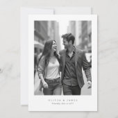 Modern Minimalist Typography Calligraphy Wedding Save The Date (Rückseite)