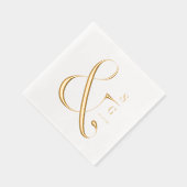 Modern minimalist typography couples monogram servietten mit folie (Rechts)