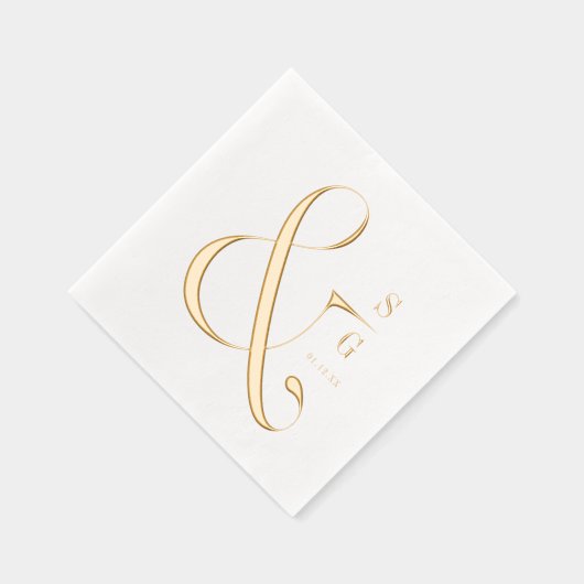 Modern minimalist typography couples monogram servietten mit folie (Rechts)