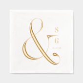 Modern minimalist typography couples monogram servietten mit folie (Vorderseite)