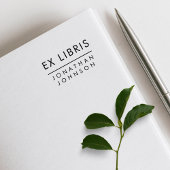 Modern Minimalist Typography Custom Name Ex Libris Gummistempel