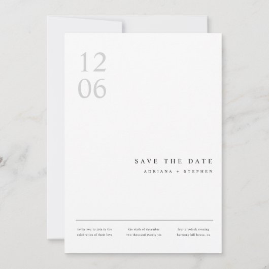 Modern Minimalist Typography Photo Wedding Save The Date (Rückseite)
