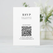Modern Minimalist Typography QR Code Wedding RSVP Karte (Stehend Vorderseite)