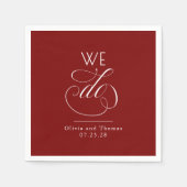 Modern Minimalist Typography Red Wedding We Do Serviette (Vorderseite)