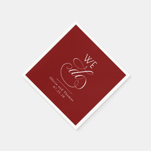Modern Minimalist Typography Red Wedding We Do Serviette (Ecke)