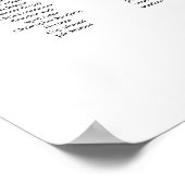 Modern minimalist up to 15 tables seating plan poster (Ecke)