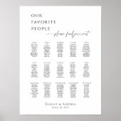 Modern minimalist up to 15 tables seating plan poster (Vorne)