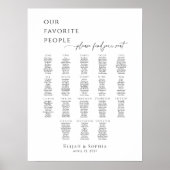 Modern minimalist up to 18 tables seating plan poster (Vorne)