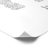 Modern minimalist up to 20 tables seating plan poster (Ecke)