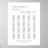 Modern minimalist up to 20 tables seating plan poster (Vorne)