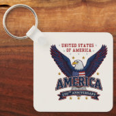 Modern Minimalist USA 250. Geschäft QR-Code Schlüsselanhänger (Vorderseite)