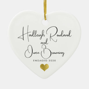Modern minimalist Verlobung handgeschriebenes Skri Keramik Ornament