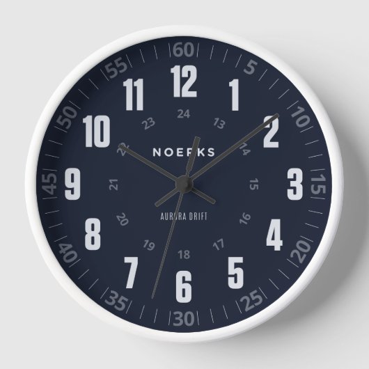 Modern Minimalist Wall Clock – Aurora Drift Uhr (Vorderseite)