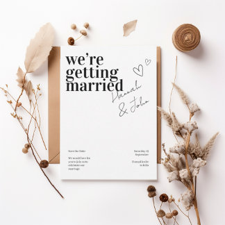 Modern Minimalist “We’re Getting Married” Einladung
