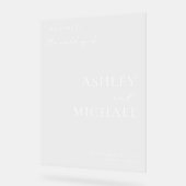 Modern Minimalist Wedding Acrylic Welcome Sign Acrylschild (Winkel)